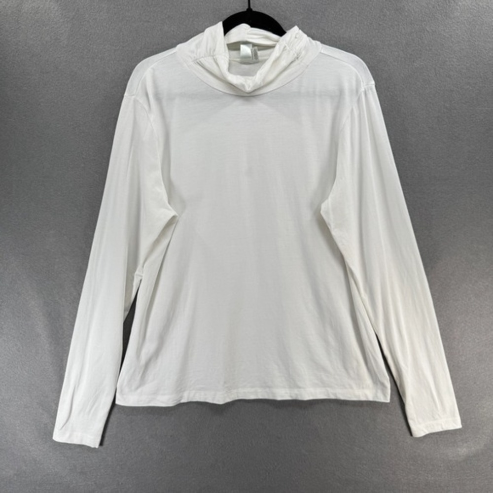 Aventura Top Womens Size XL White Eden Turtleneck Lightweight Knit Ruched Soft
